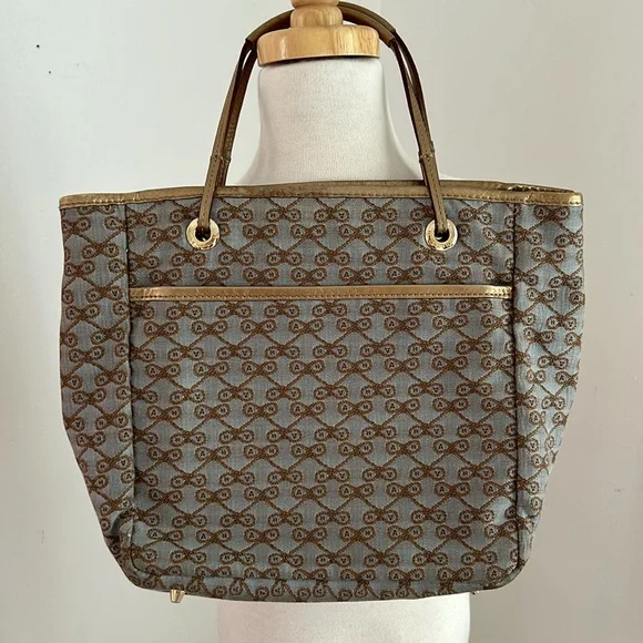 Anya Hindmarch Gray/Gold Fabric/Leather Tote - Picture 4 of 15